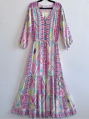 Walker & Wade Carrie Maxi Dress in Sherbet Ikat - Size XS